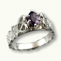 Amanda Engagement Ring with a .59ct Genuine Oval Purple Sapphire