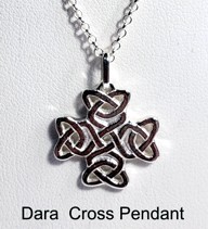 Celtic Sterling Silver Pierced Dara Knot Cross Pendant