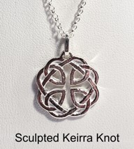 Celtic Sterling Silver Pierced Sculpted Keirra Knot Cross Pendant